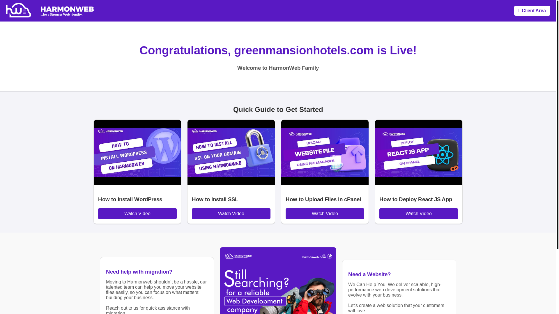 website screenshot of https://greenmansionhotels.com/