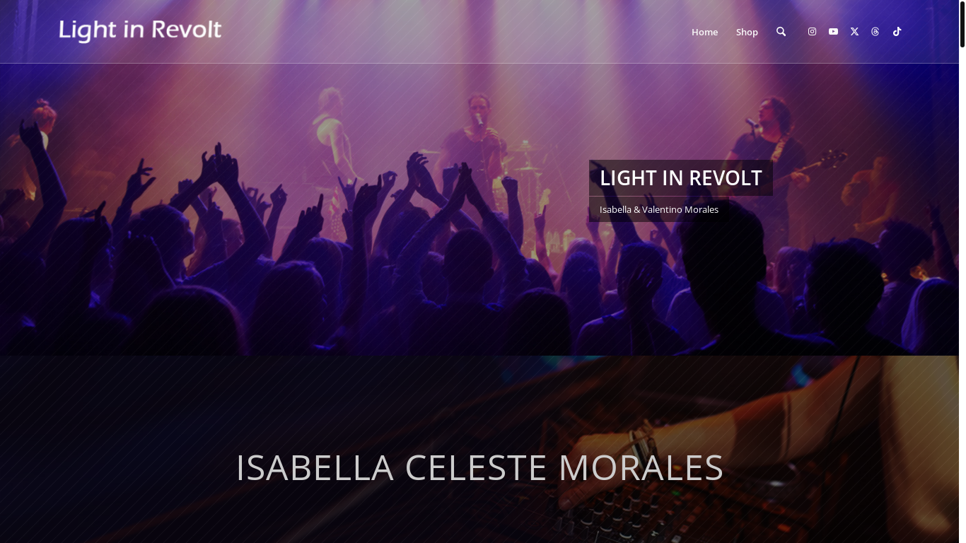 website screenshot of https://luminousechoesmusic.com/