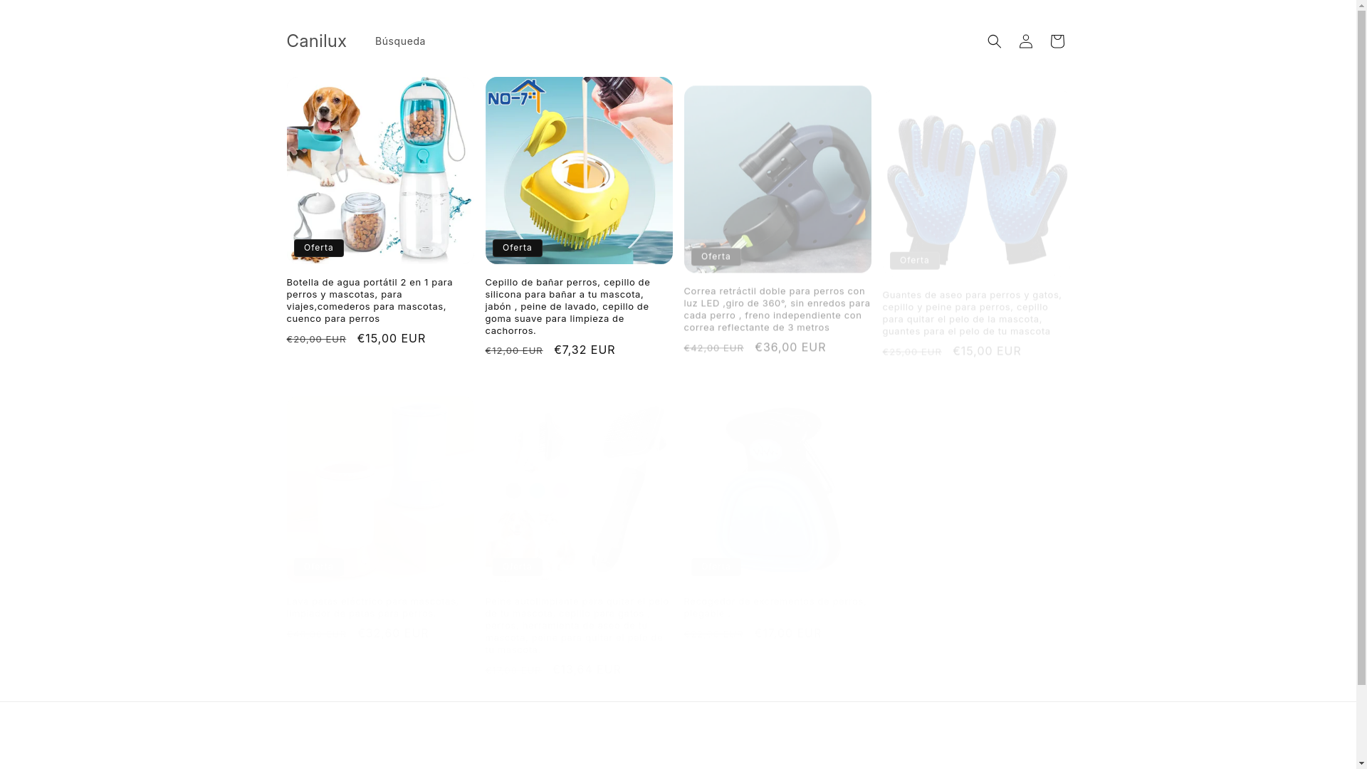 website screenshot of https://canilux.es/