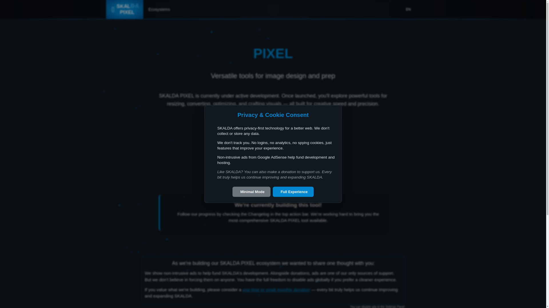 website screenshot of https://skalda-pixel.pages.dev/
