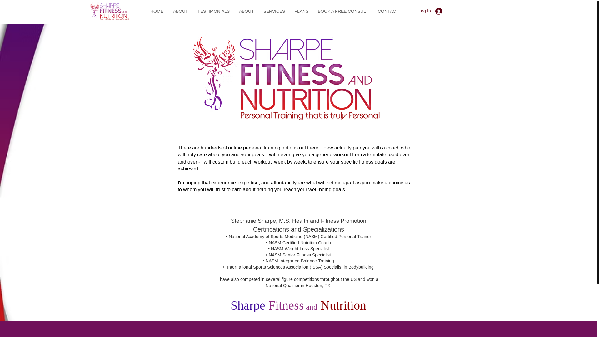 website screenshot of https://fitsharpe.com/