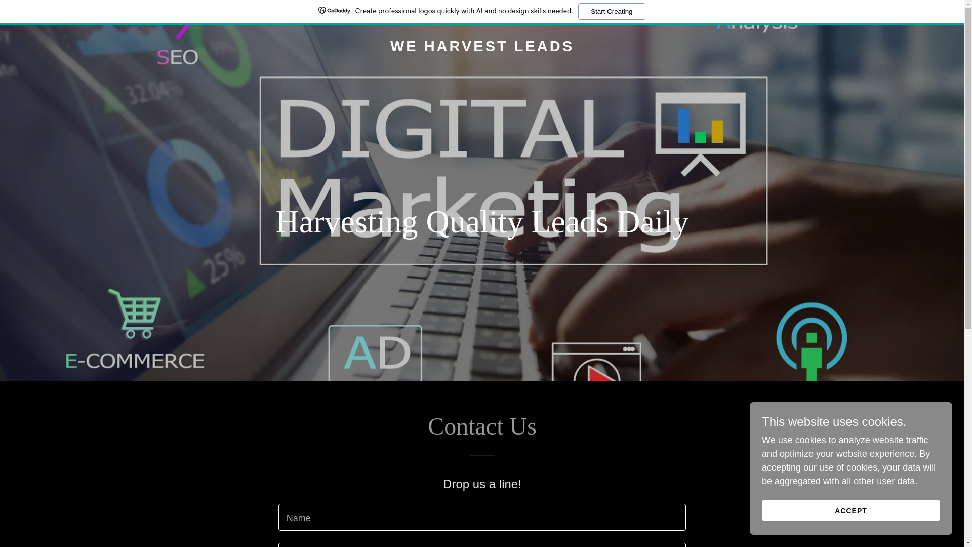 website screenshot of https://weharvestleads.com/