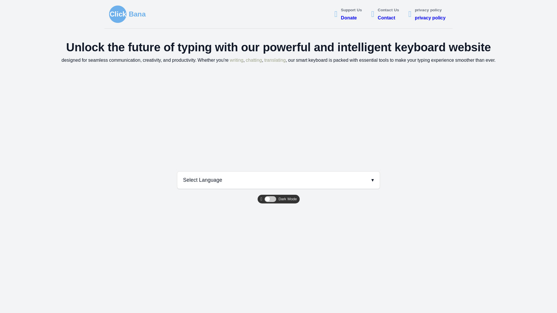 website screenshot of https://clickbana.site/