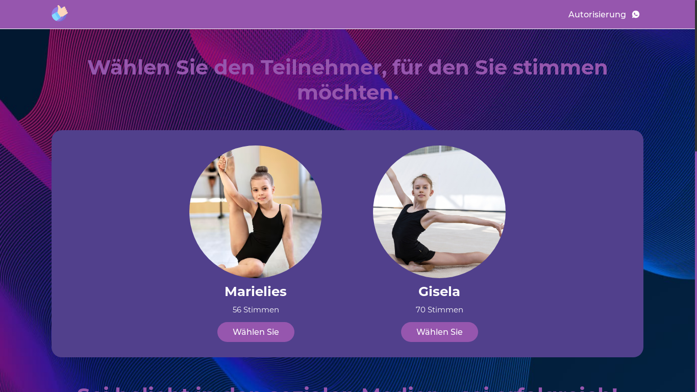website screenshot of http://topdance.live/home/voteGR3