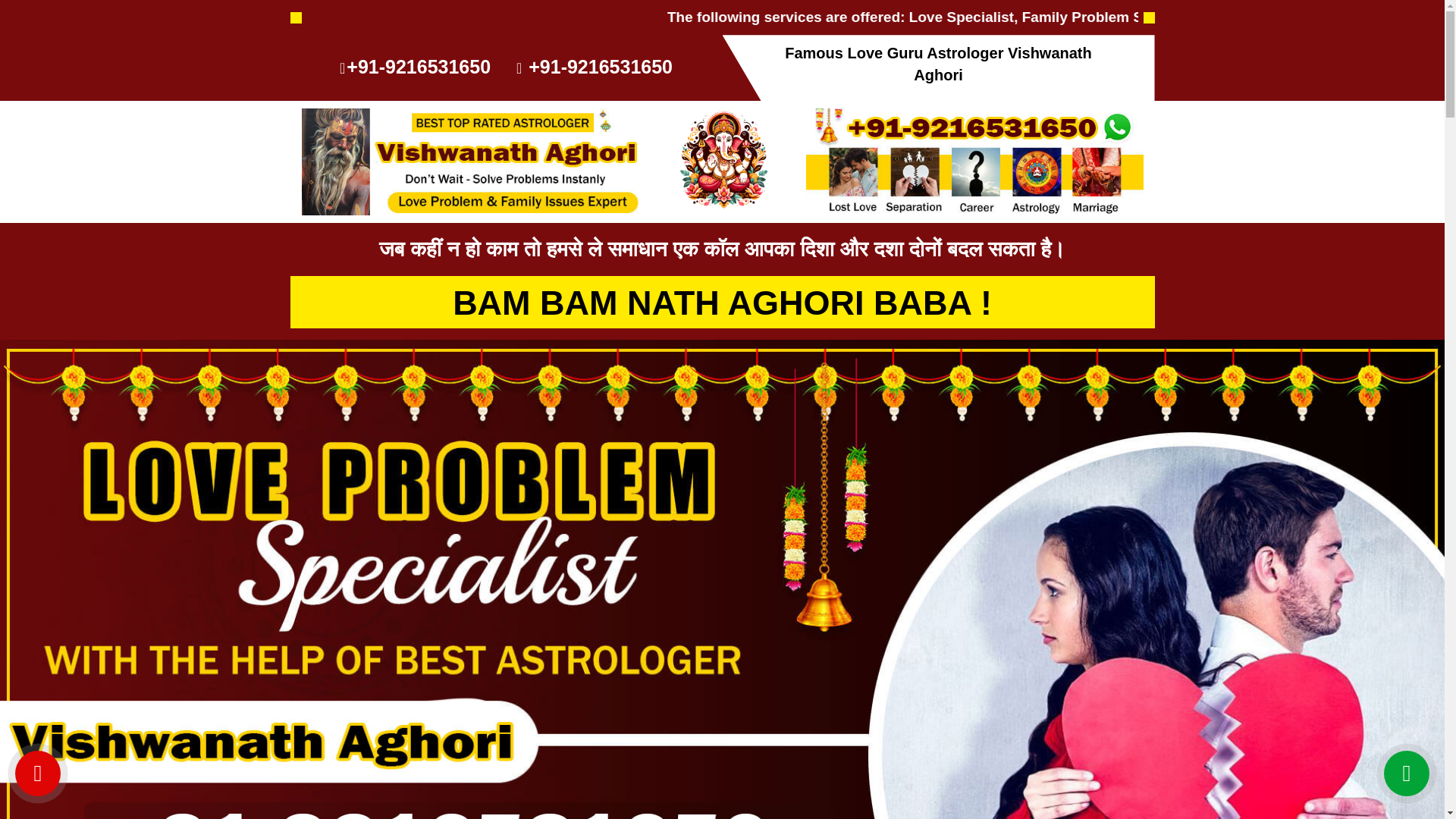 website screenshot of https://greatindianlostloveproblemastrologer.com/
