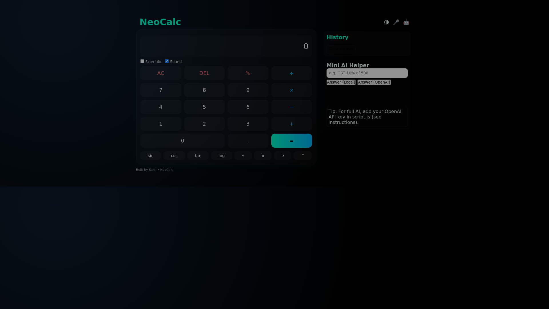 website screenshot of https://calculator-ai.pages.dev/