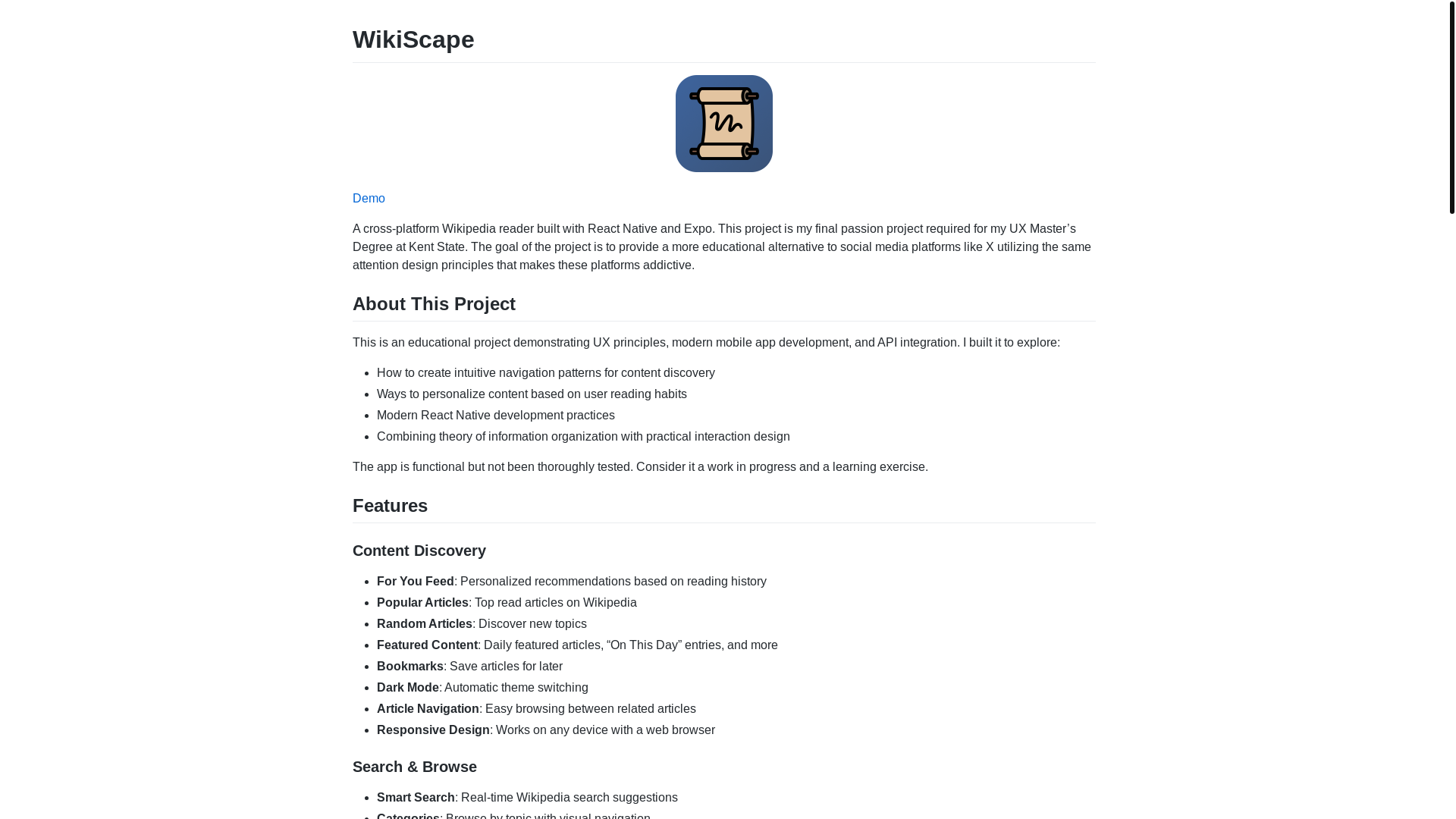 website screenshot of https://wikiscape.app/