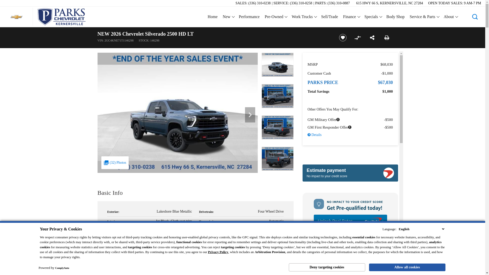 website screenshot of https://www.parkschevy.com/inventory/2GC4KNE71T1146298/