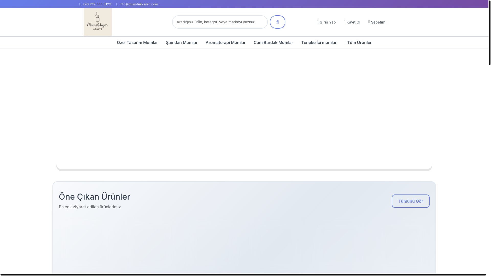 website screenshot of https://mumdukkanim.com/