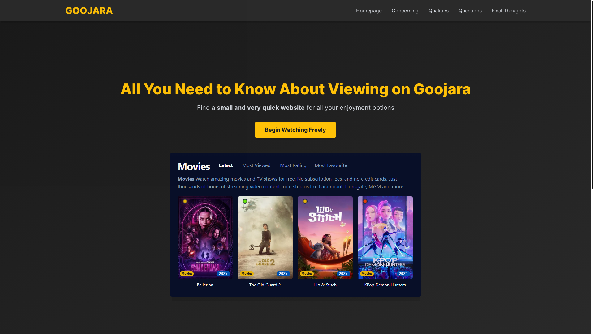 website screenshot of https://goojara-cdth.pages.dev/