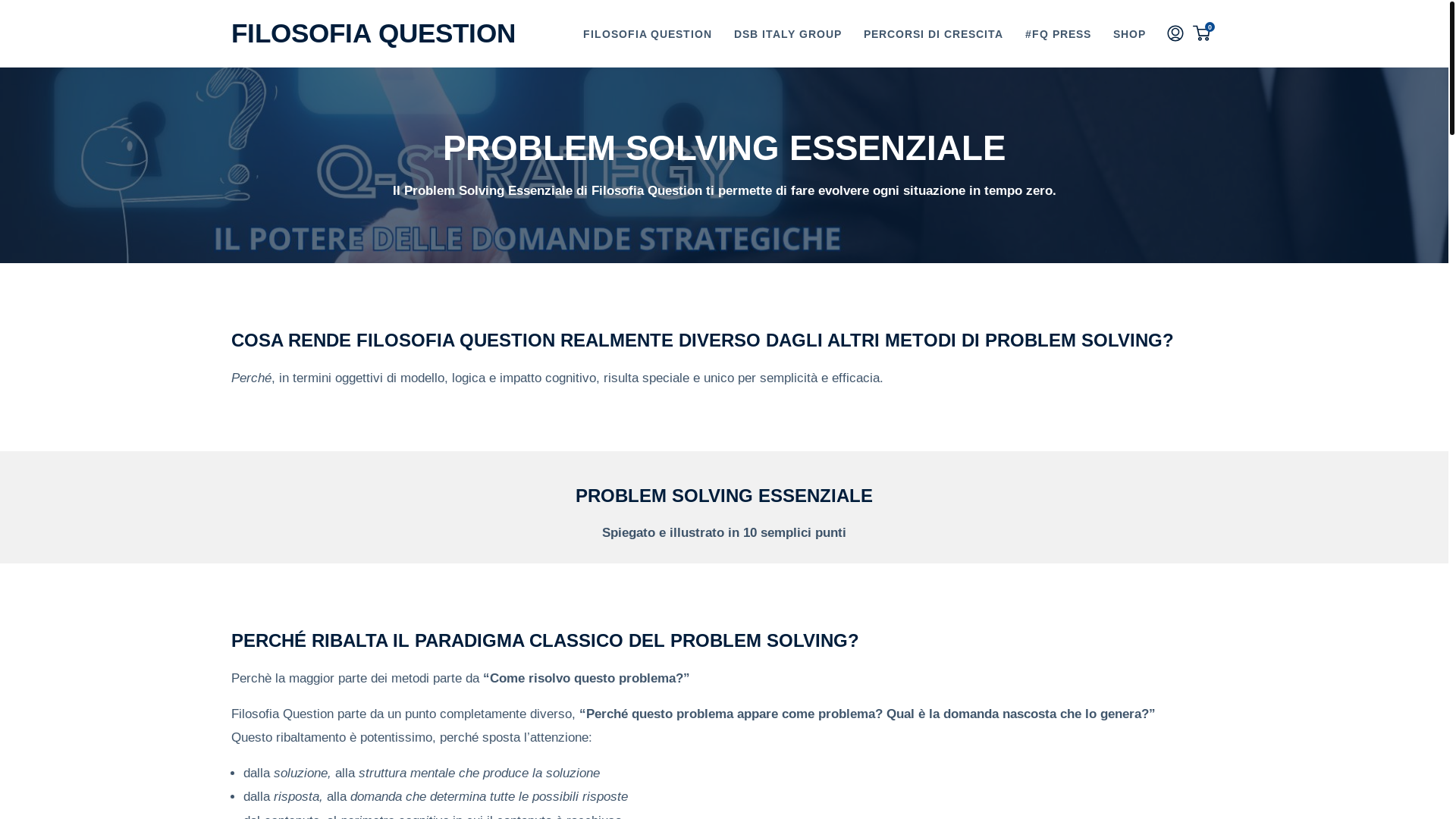 website screenshot of https://problemsolvingessenziale.com/