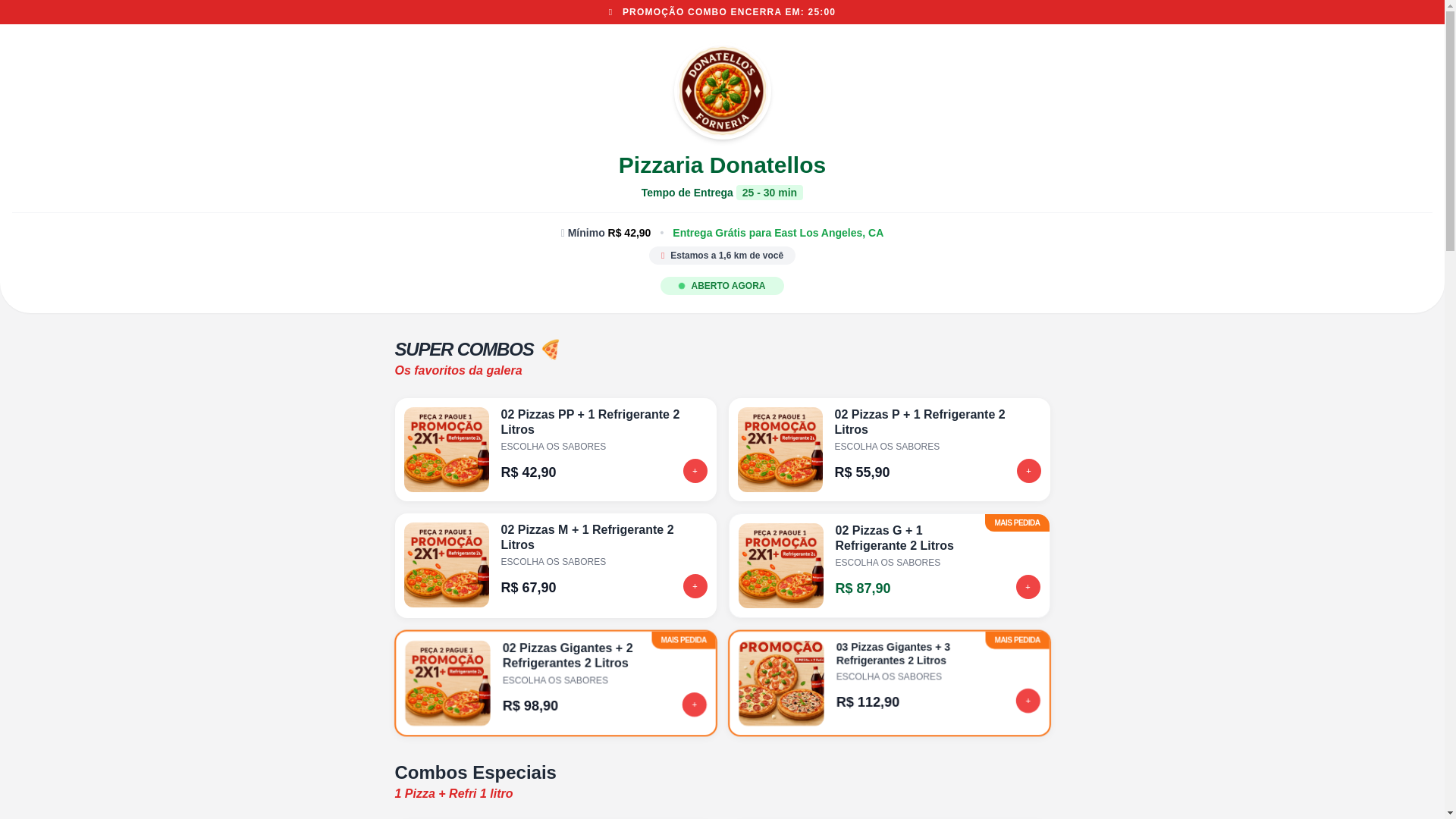 website screenshot of https://donatelo-pizzaria-combos-promo.pages.dev/