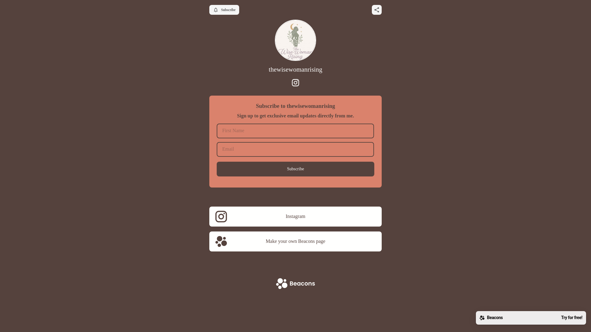 website screenshot of https://thewisewomanrising.com/