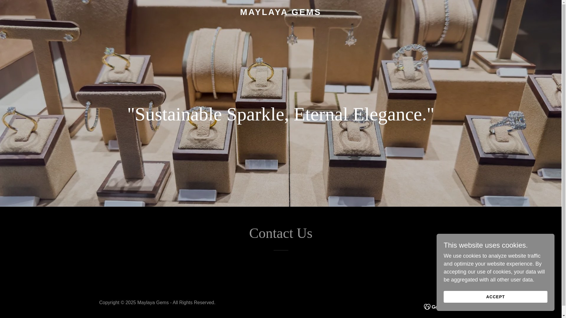 website screenshot of https://maylayagems.com/