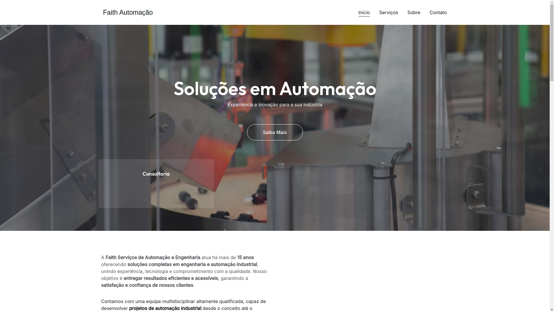 website screenshot of https://faithautomacao.com.br/