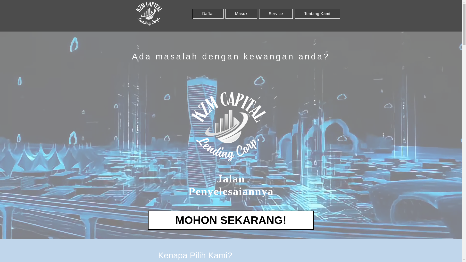 website screenshot of https://kzmcapitalsdnbhd.com/