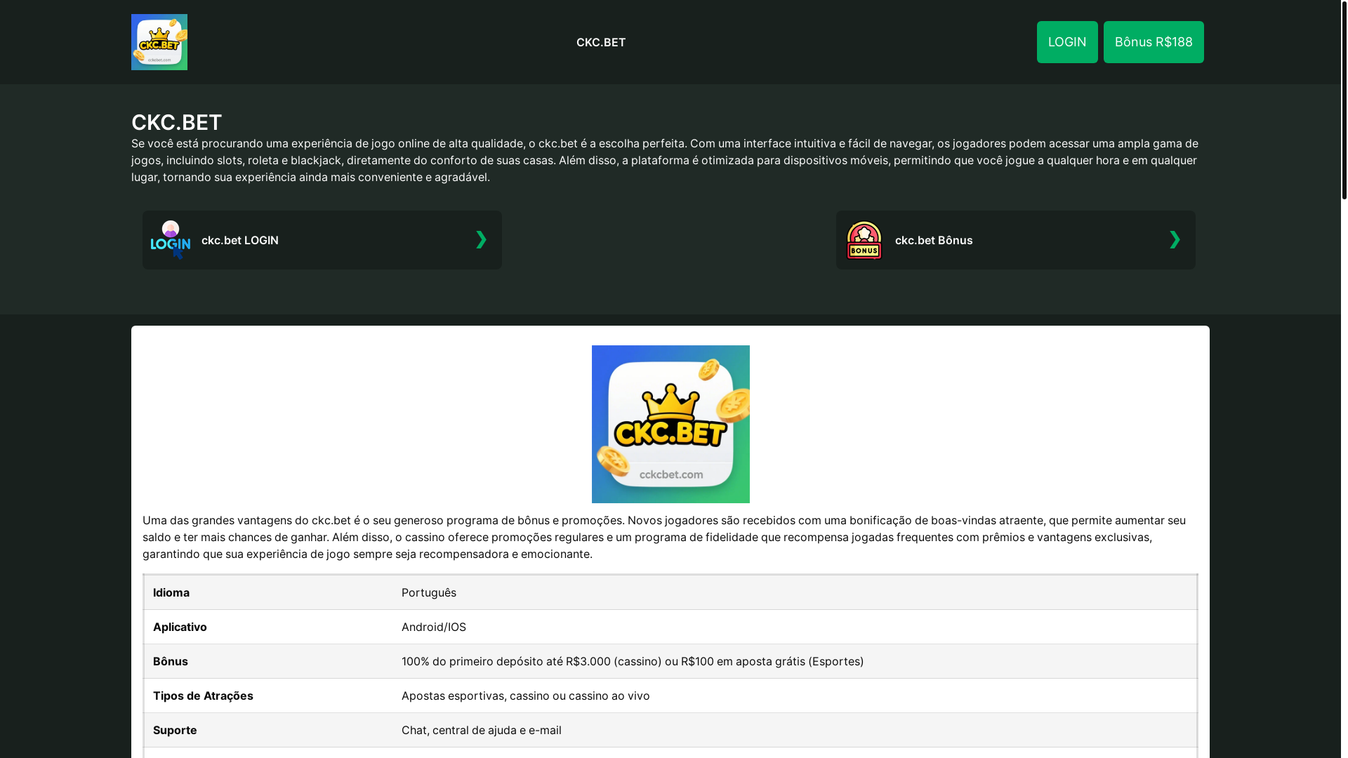 website screenshot of https://cckcbet.com/