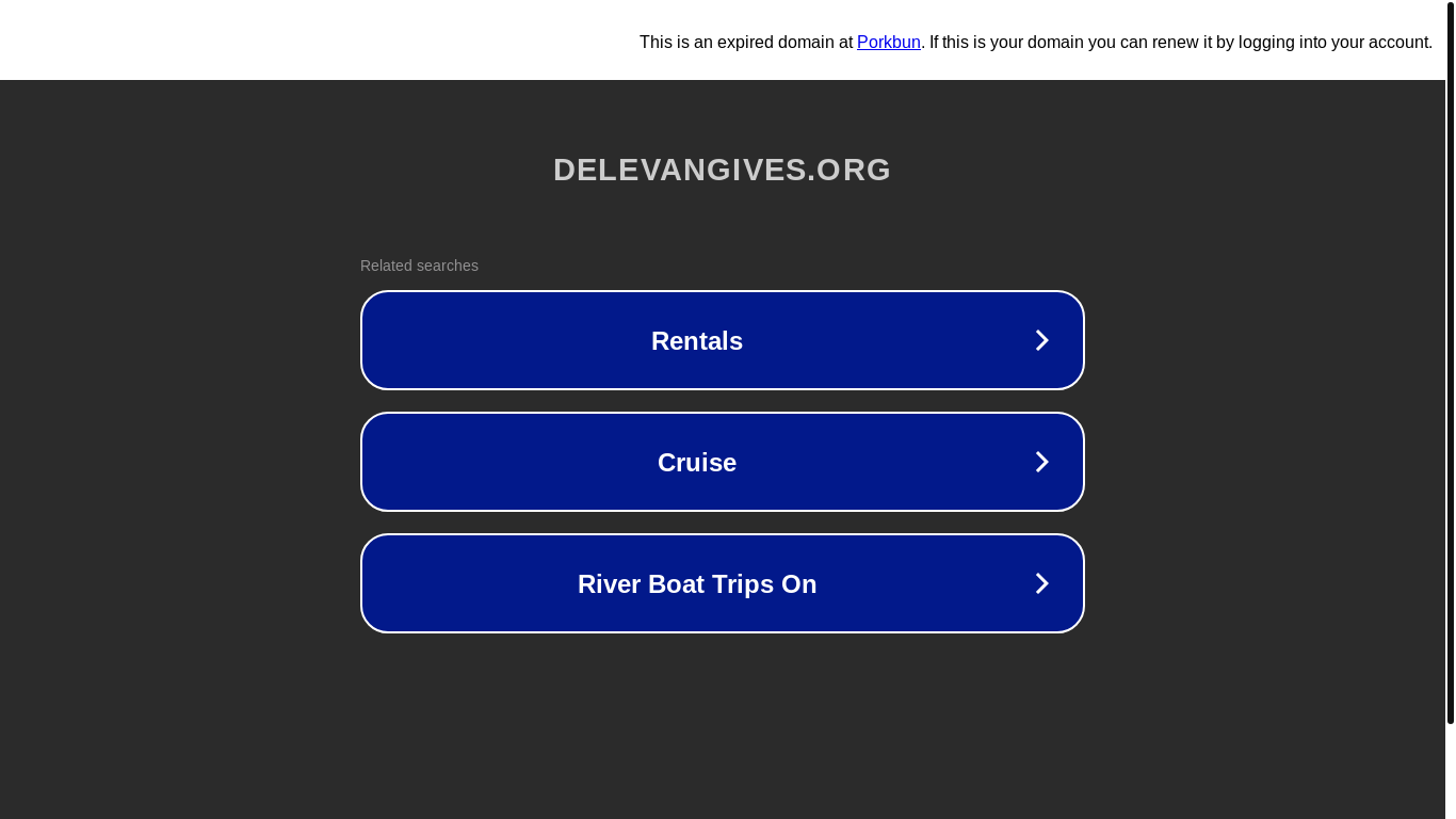 website screenshot of https://delevangives.org/