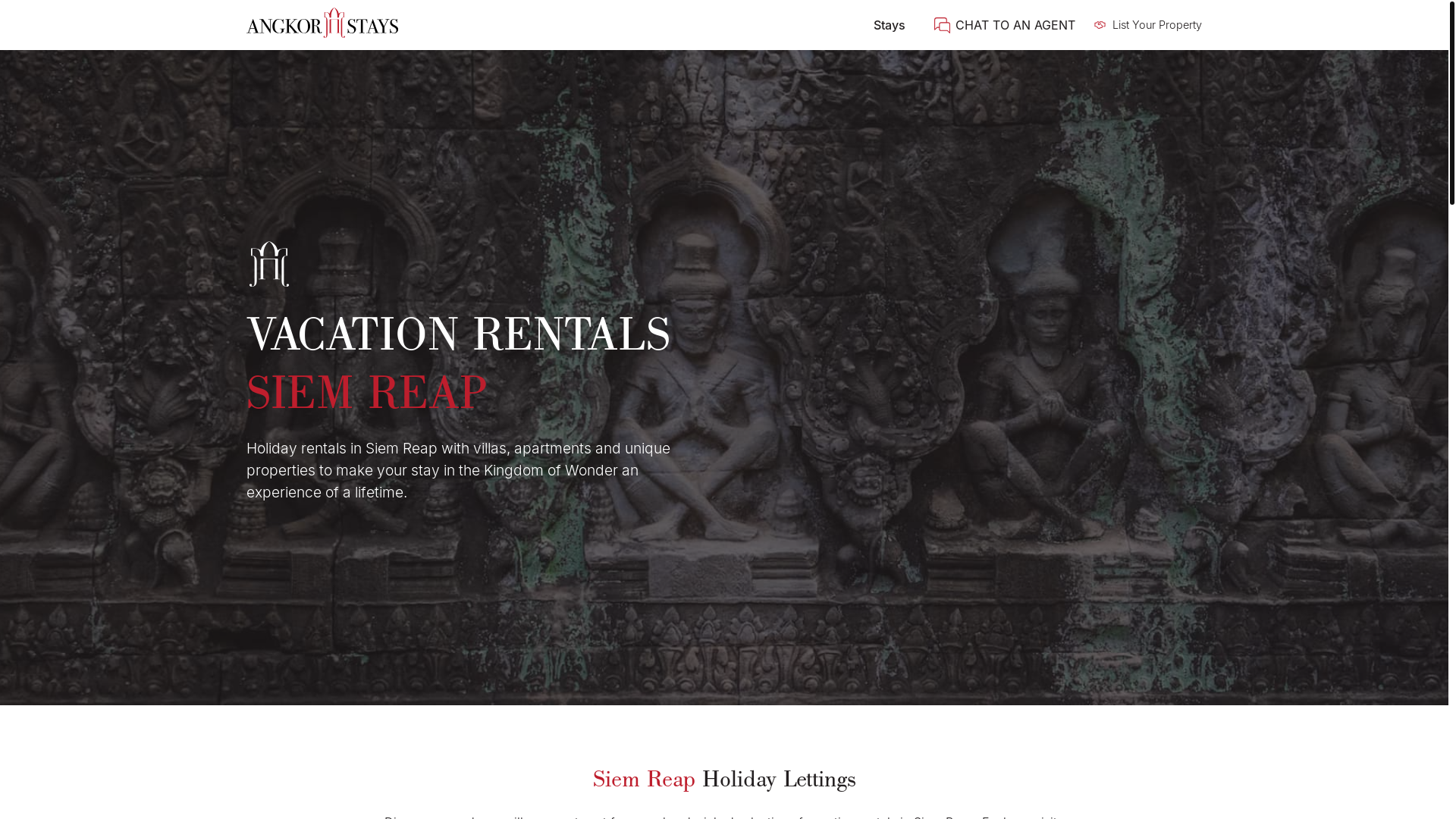 website screenshot of https://angkorstays.com/
