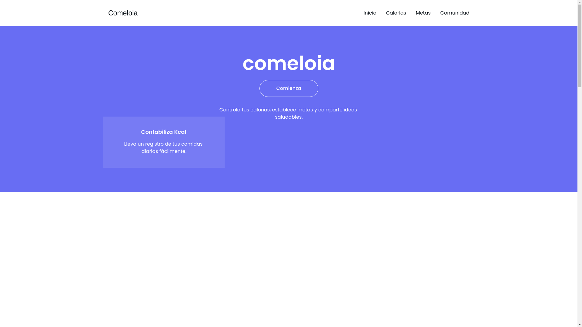 website screenshot of https://comeloia.com/