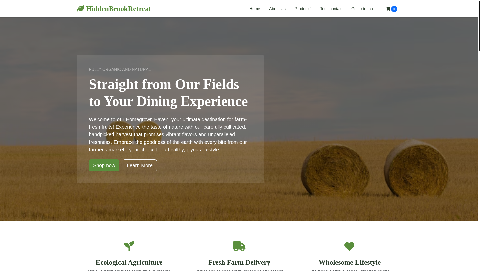 website screenshot of https://hiddenbrookretreat.sbs/