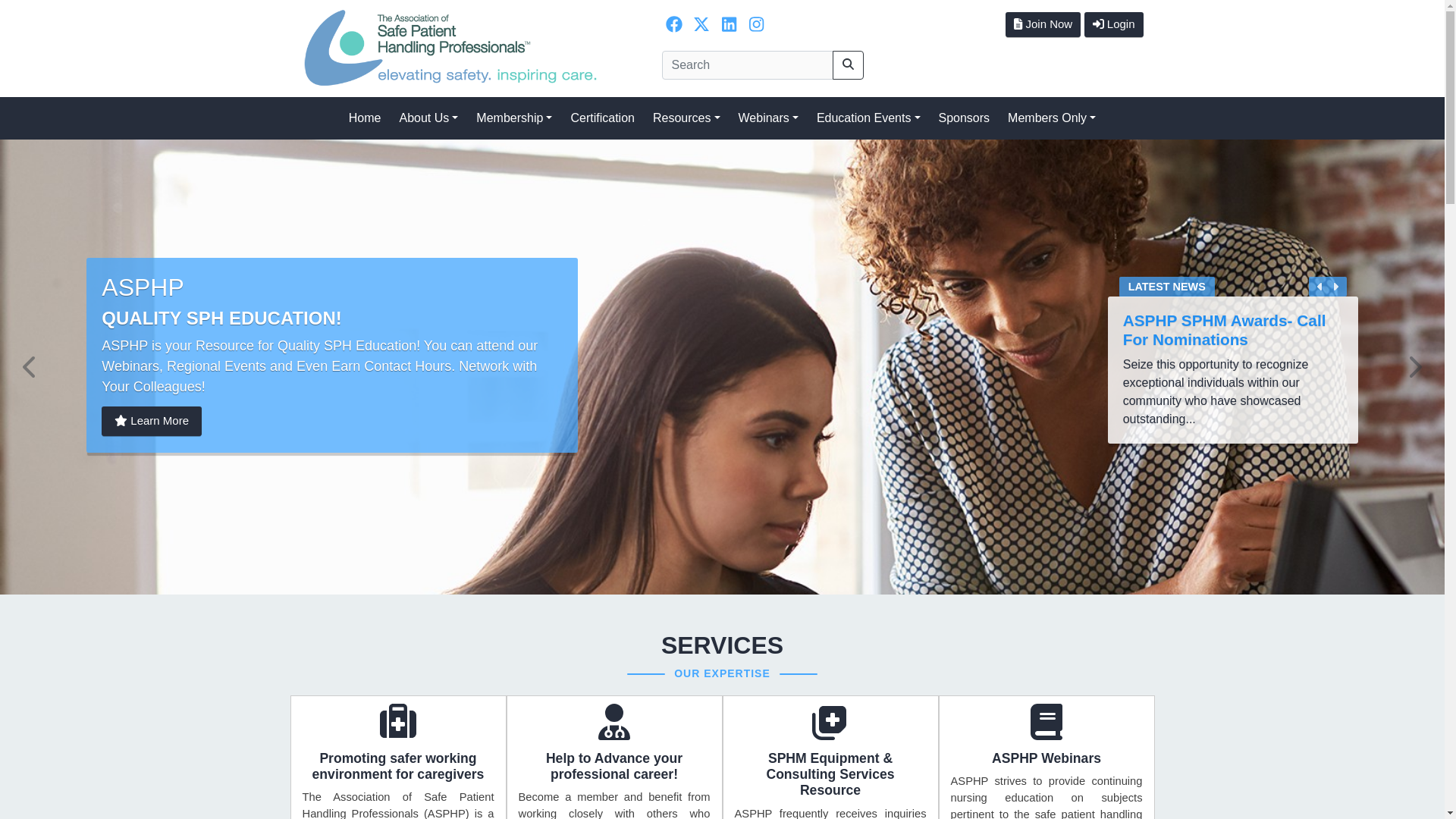 website screenshot of https://asphp.org/
