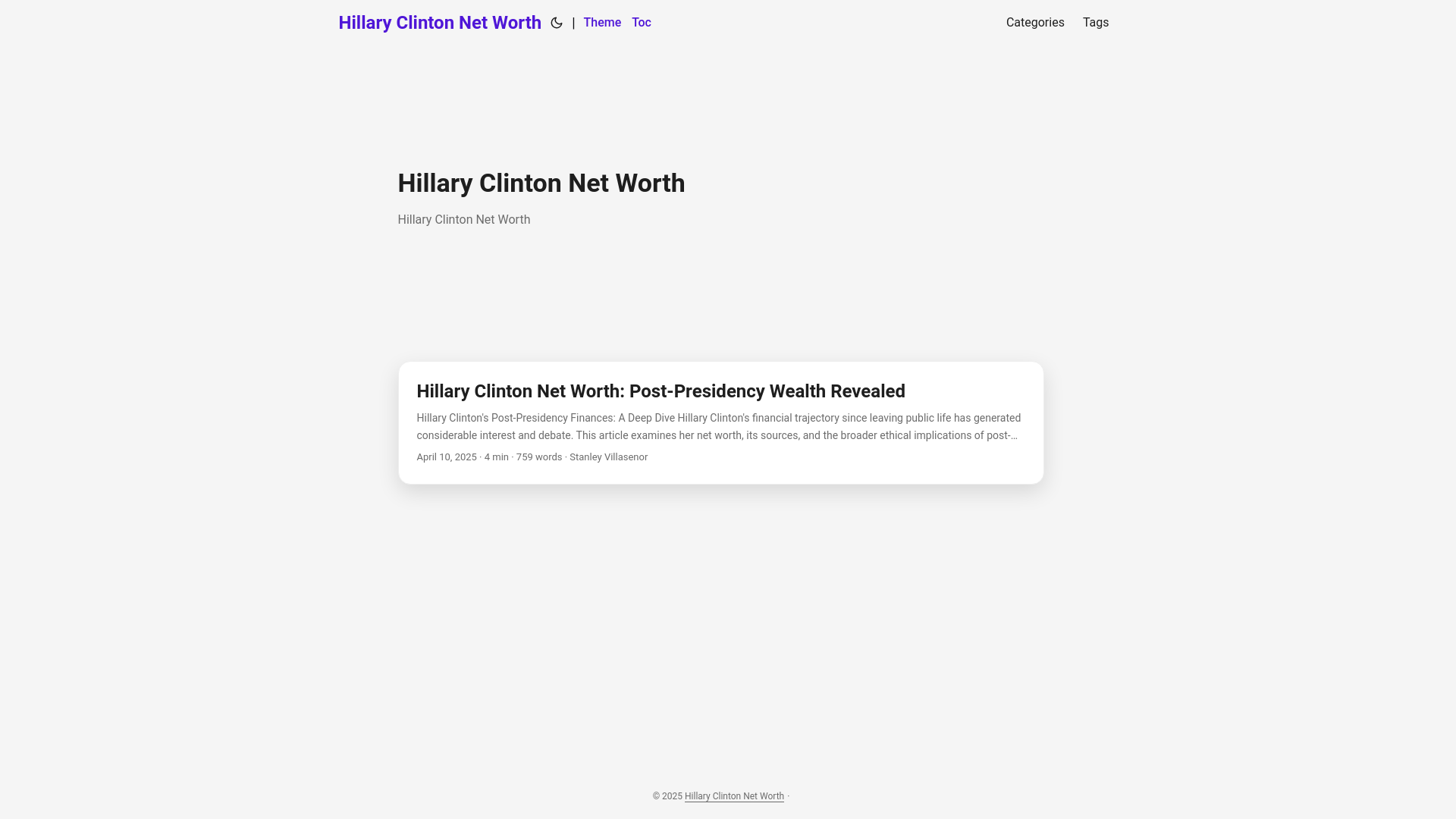 website screenshot of https://hillary-clinton-net-worth.pages.dev/
