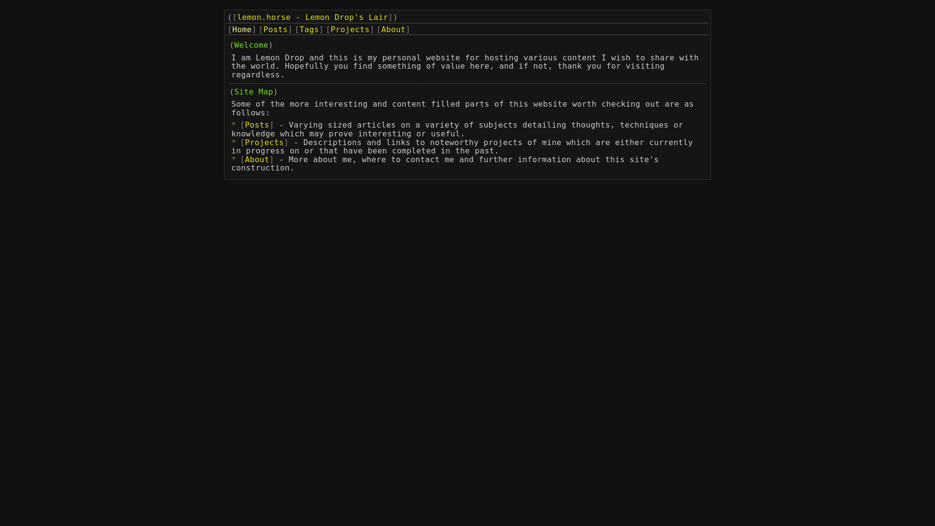 website screenshot of https://lemon.horse/