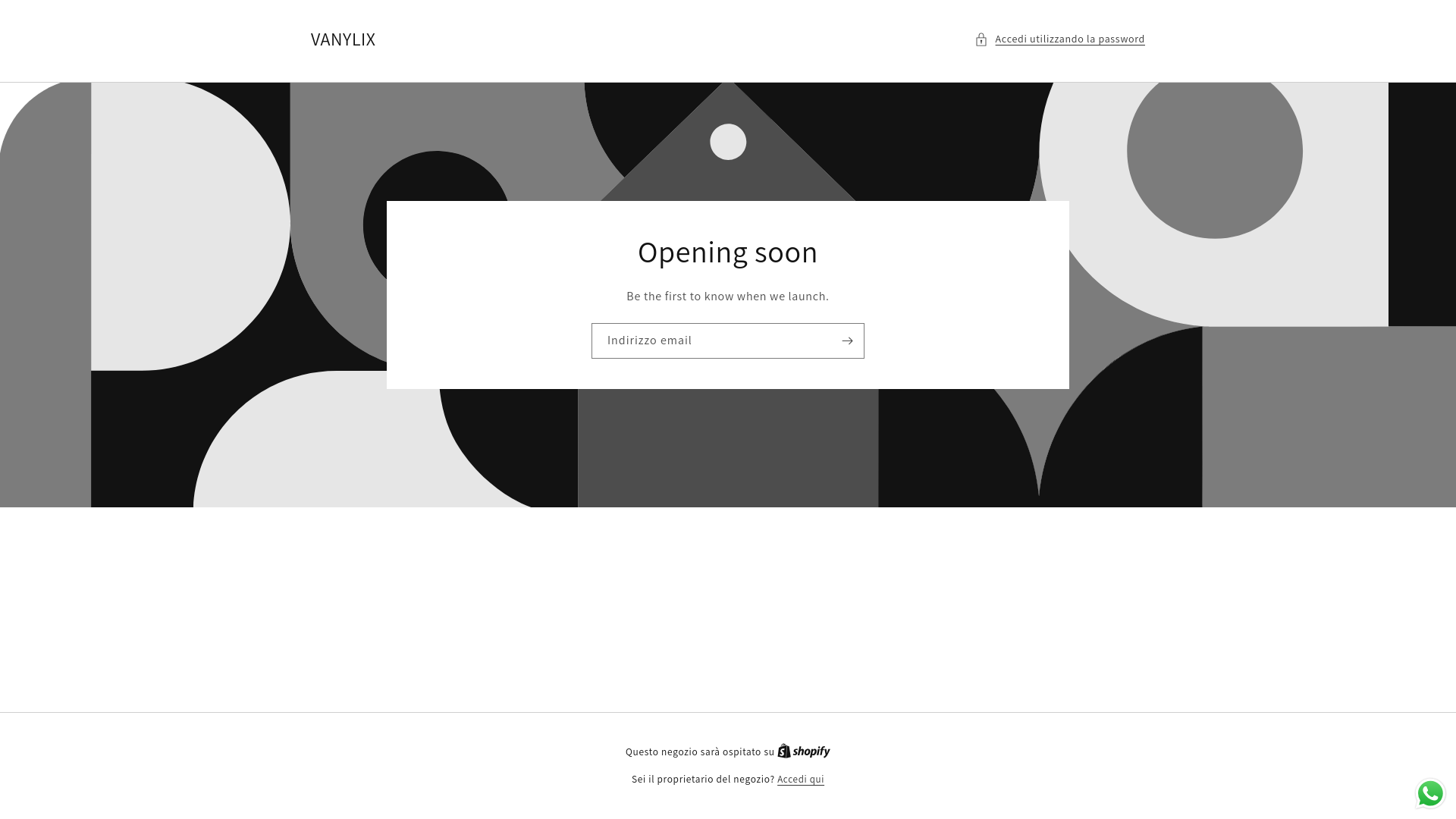website screenshot of https://vanylix.it/