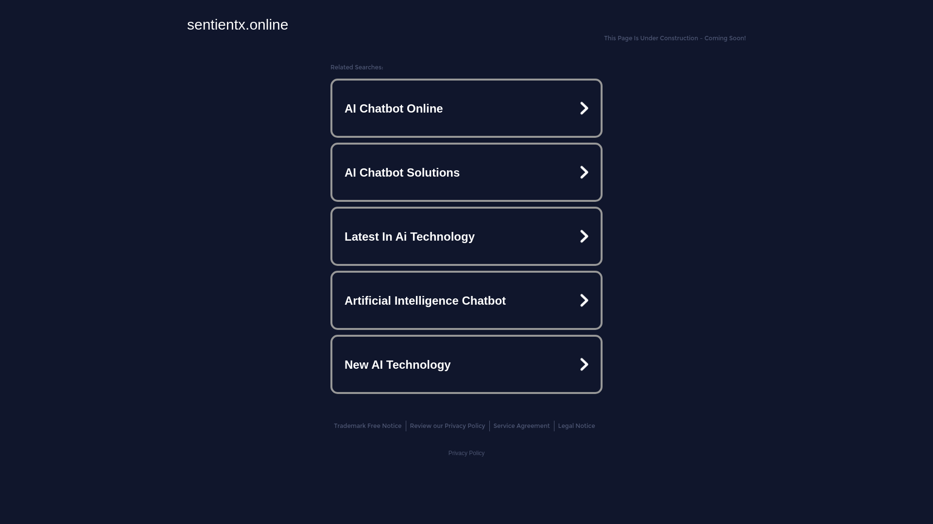website screenshot of https://sentientx.online/