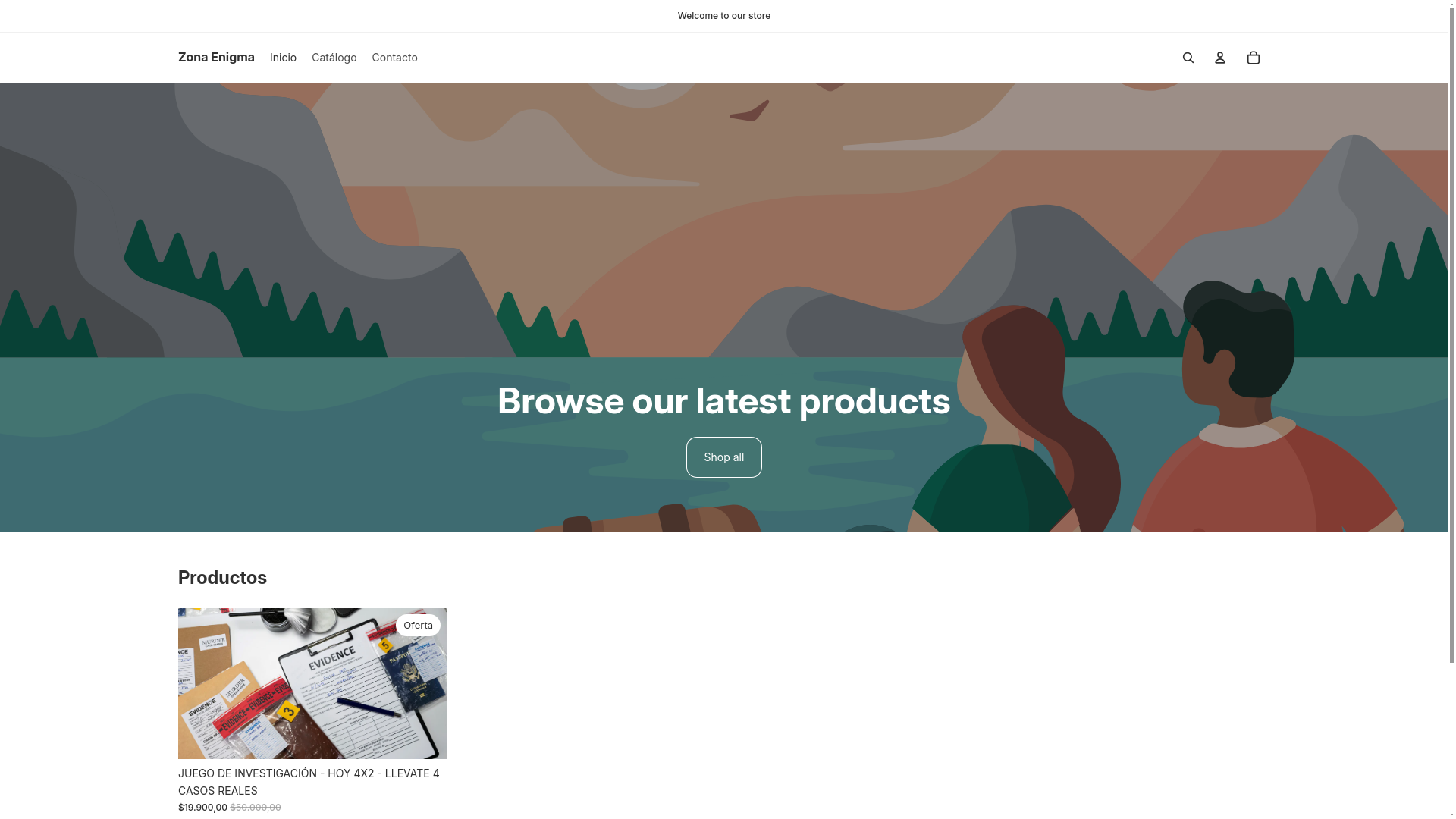 website screenshot of https://zonacreativa.shop/