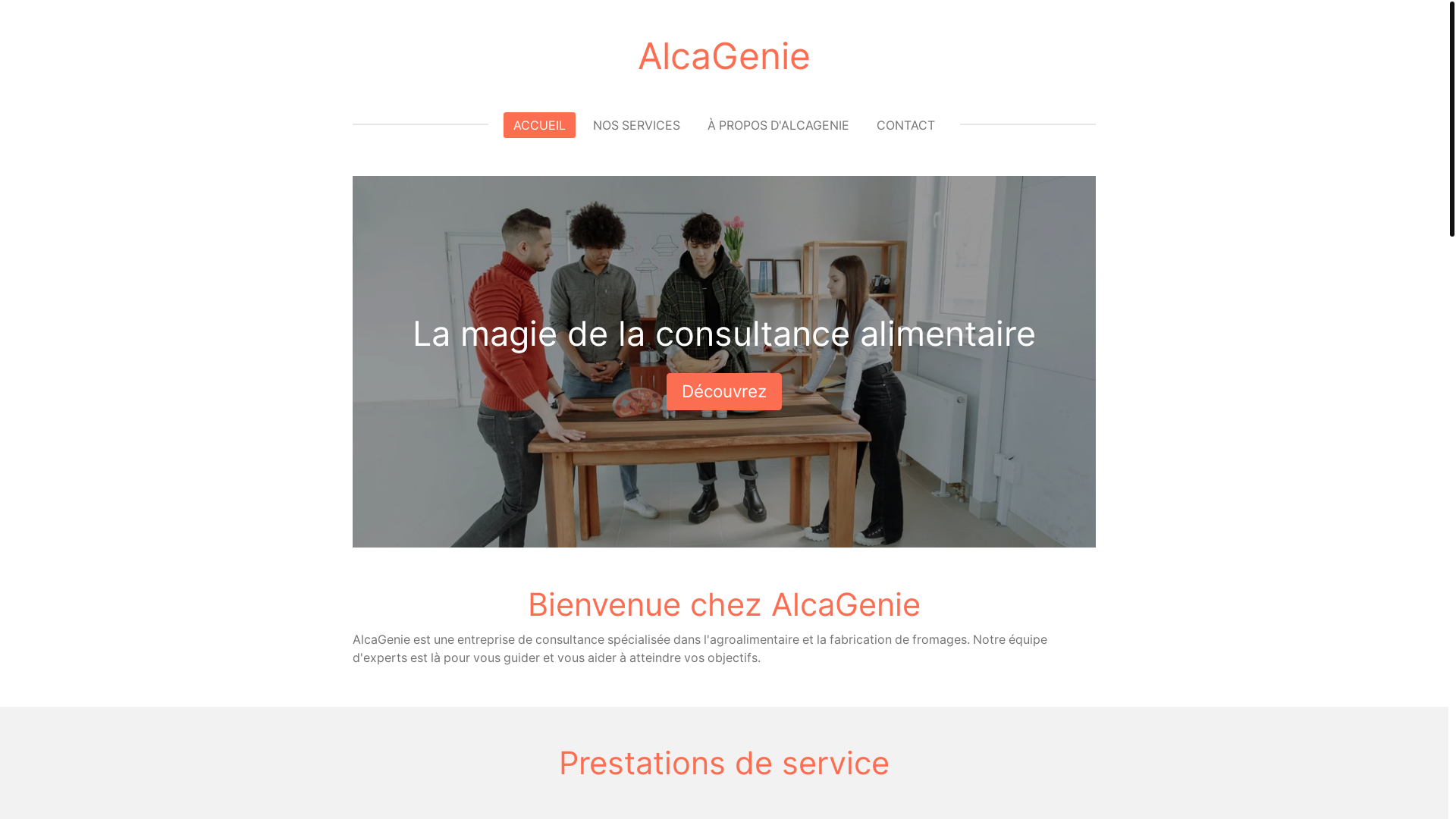 website screenshot of https://alcagenie.com/