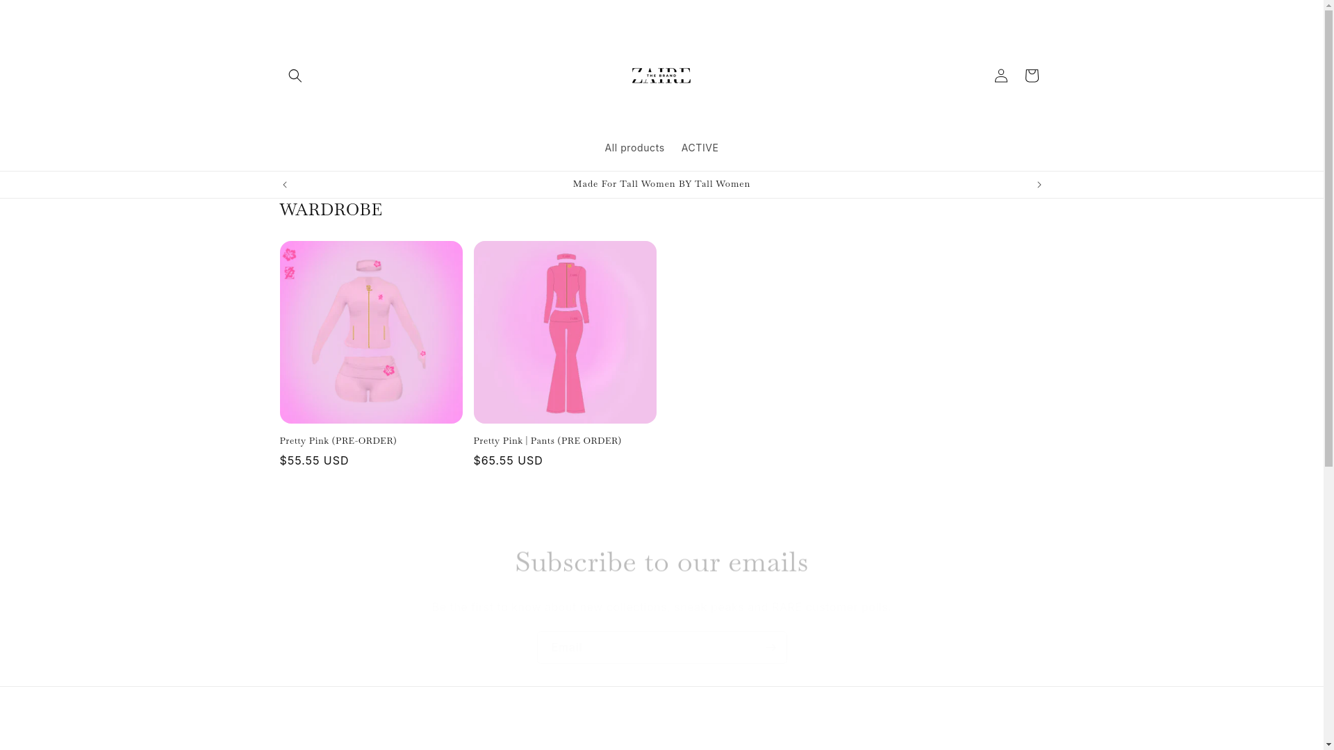 website screenshot of https://zairethebrand.com/