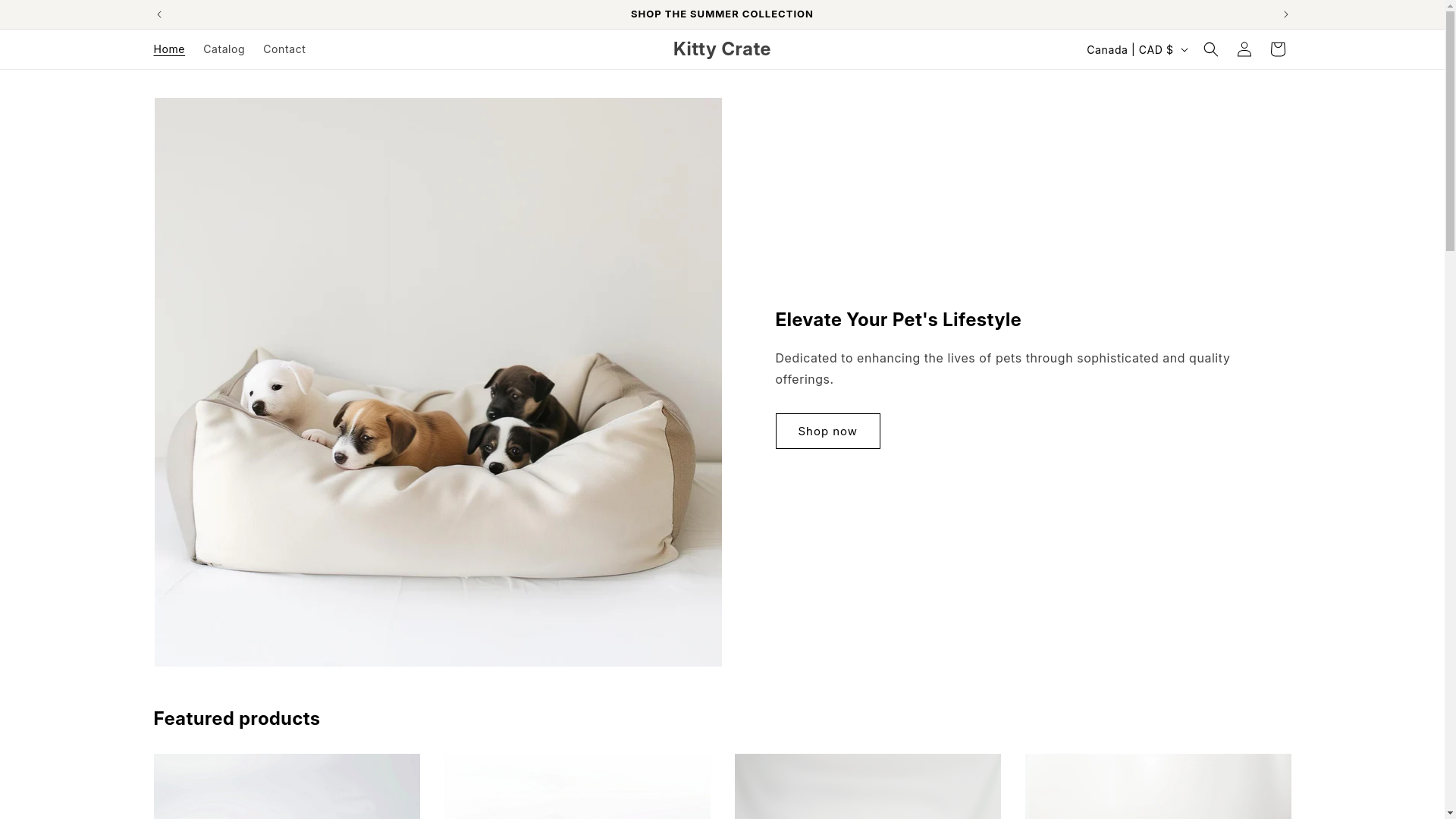 website screenshot of https://kittycrate.space/