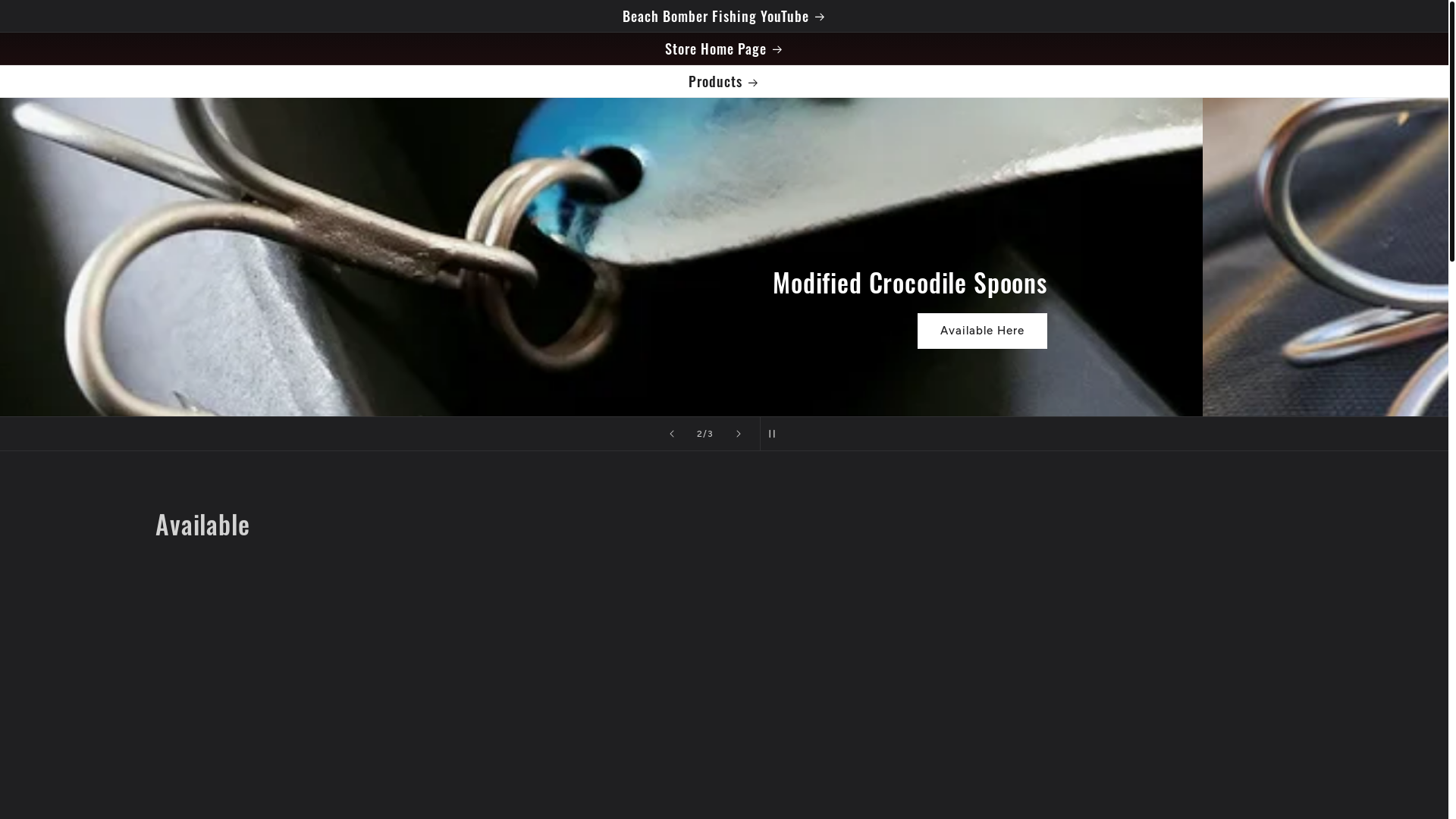 website screenshot of https://beachbomberfishing.com/