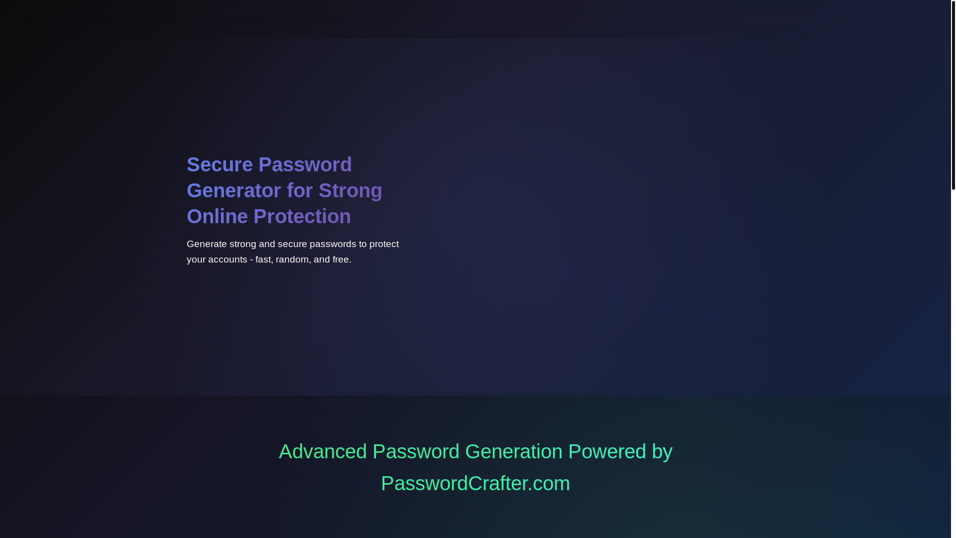 website screenshot of https://passwordcrafter.com/
