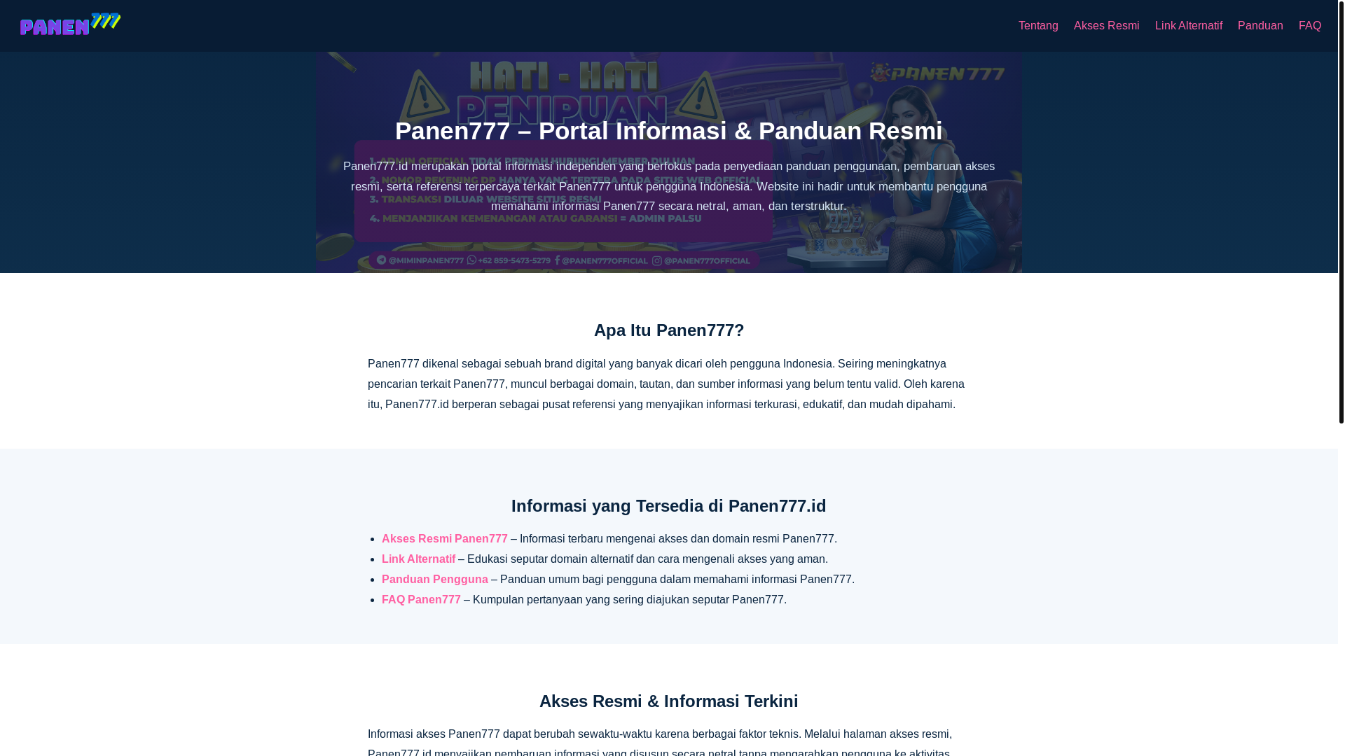 website screenshot of https://panen777idneo.pages.dev/