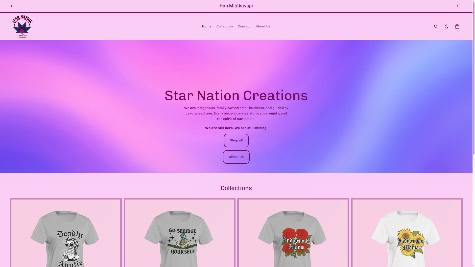 website screenshot of https://starnationcreations.com/