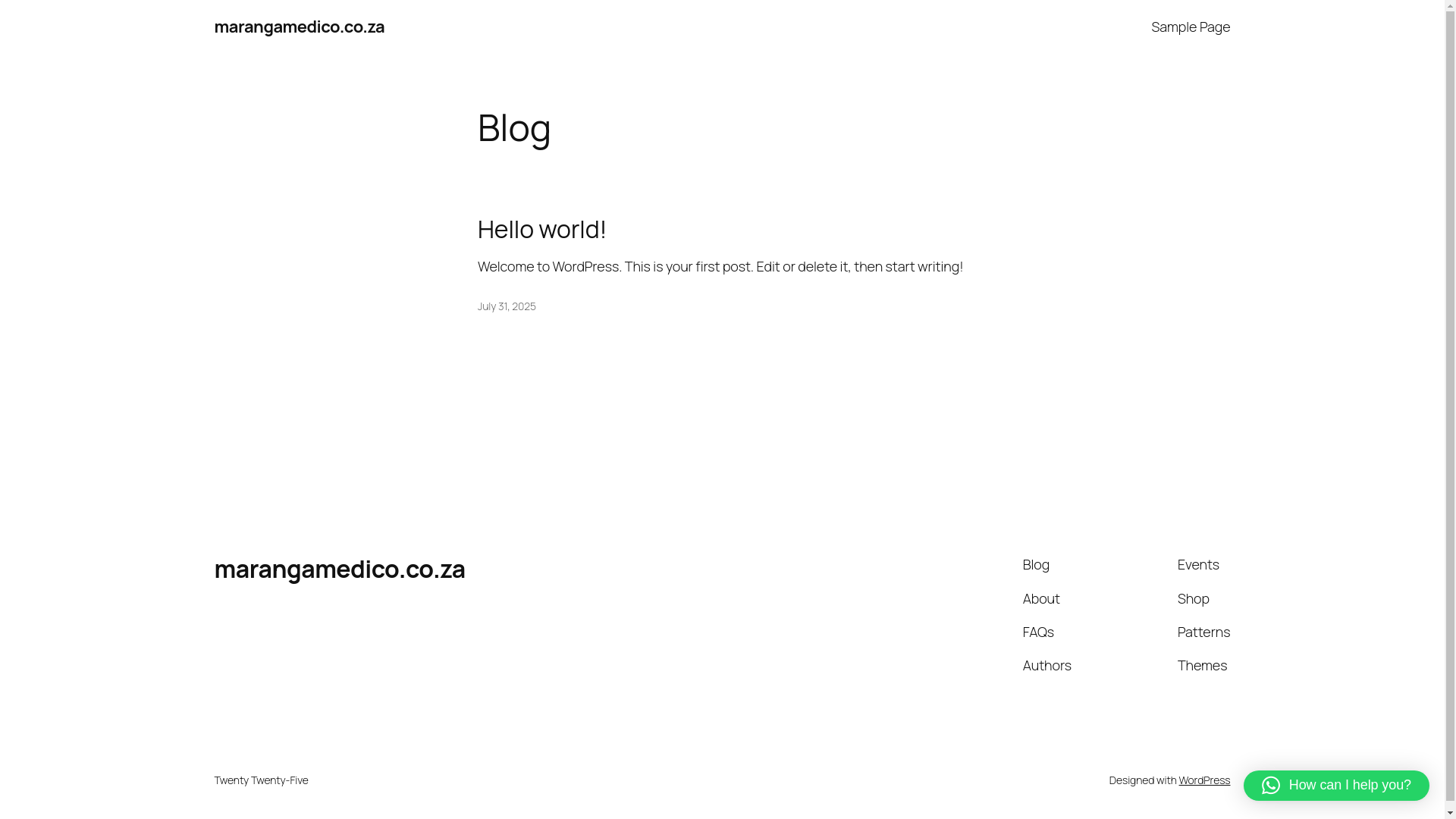 website screenshot of https://marangamedico.co.za/