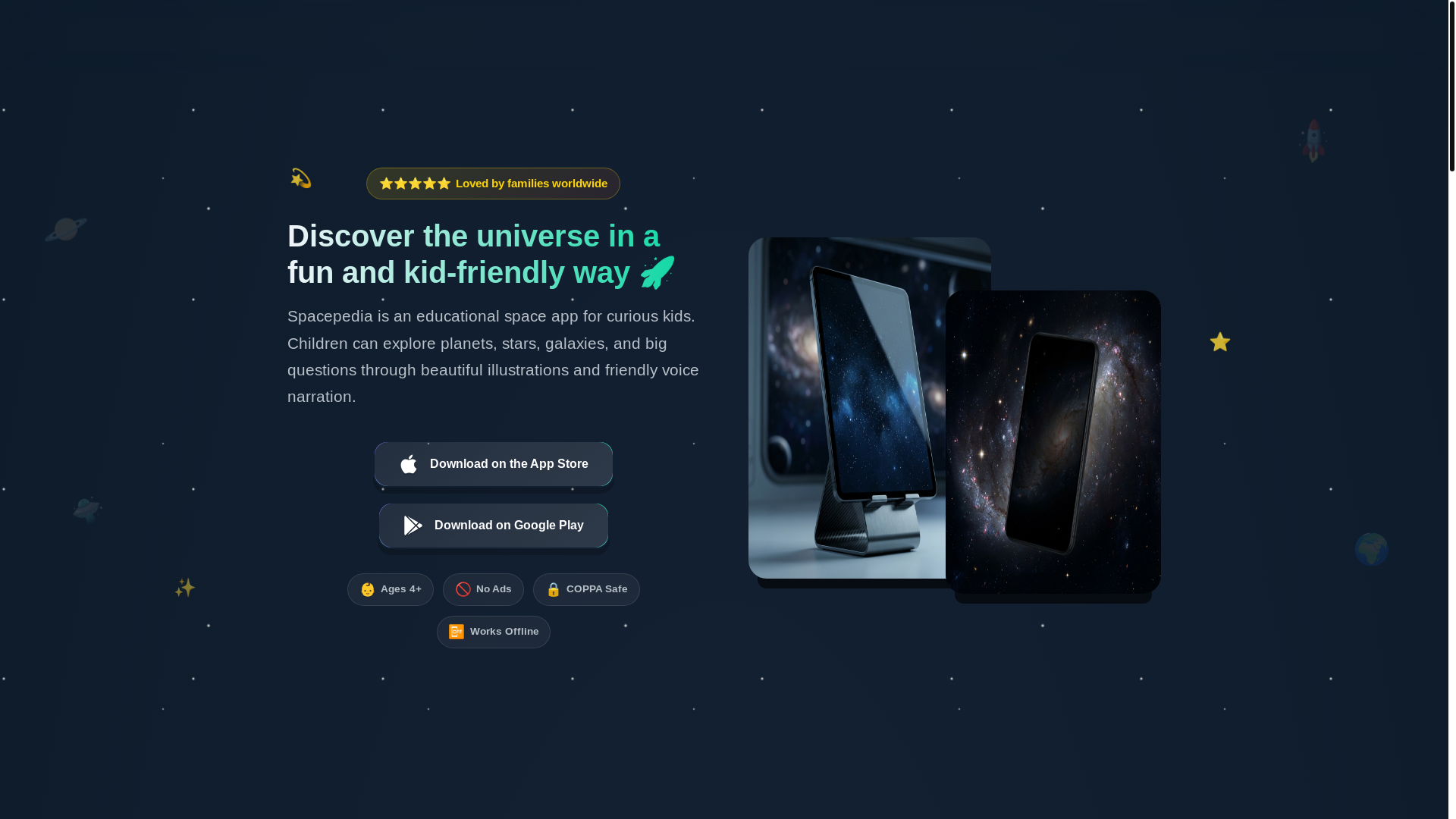 website screenshot of https://spacepedia.pages.dev/