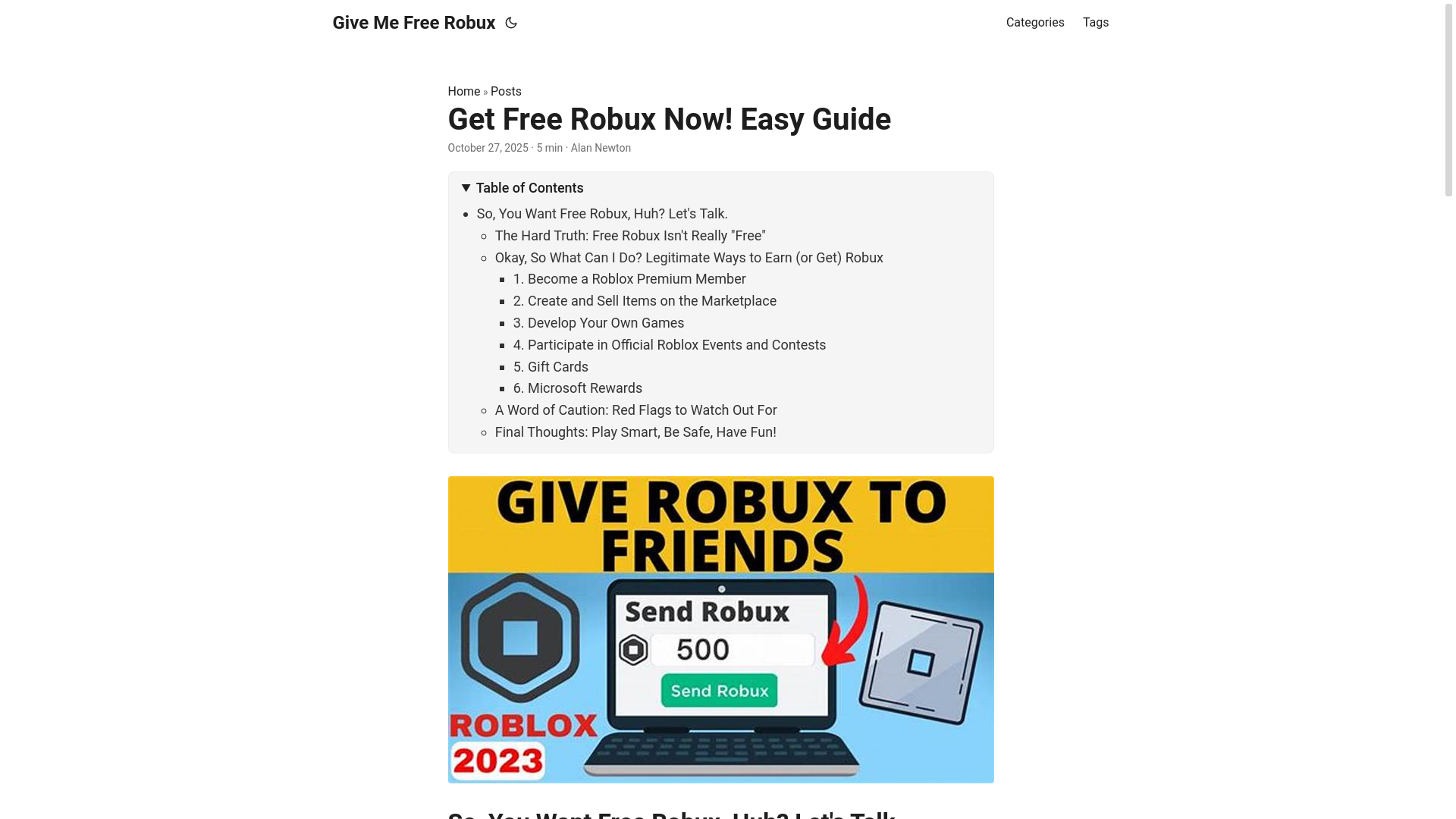website screenshot of https://give-me-free-robux.pages.dev/