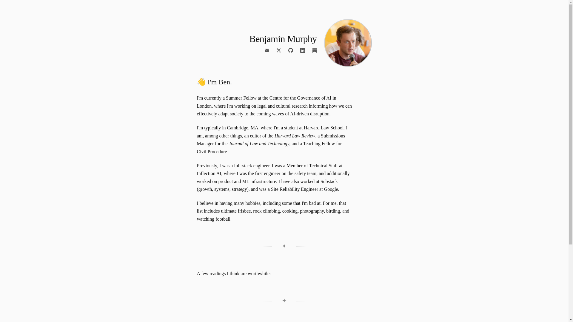 website screenshot of https://benjaminmurphy.pages.dev/