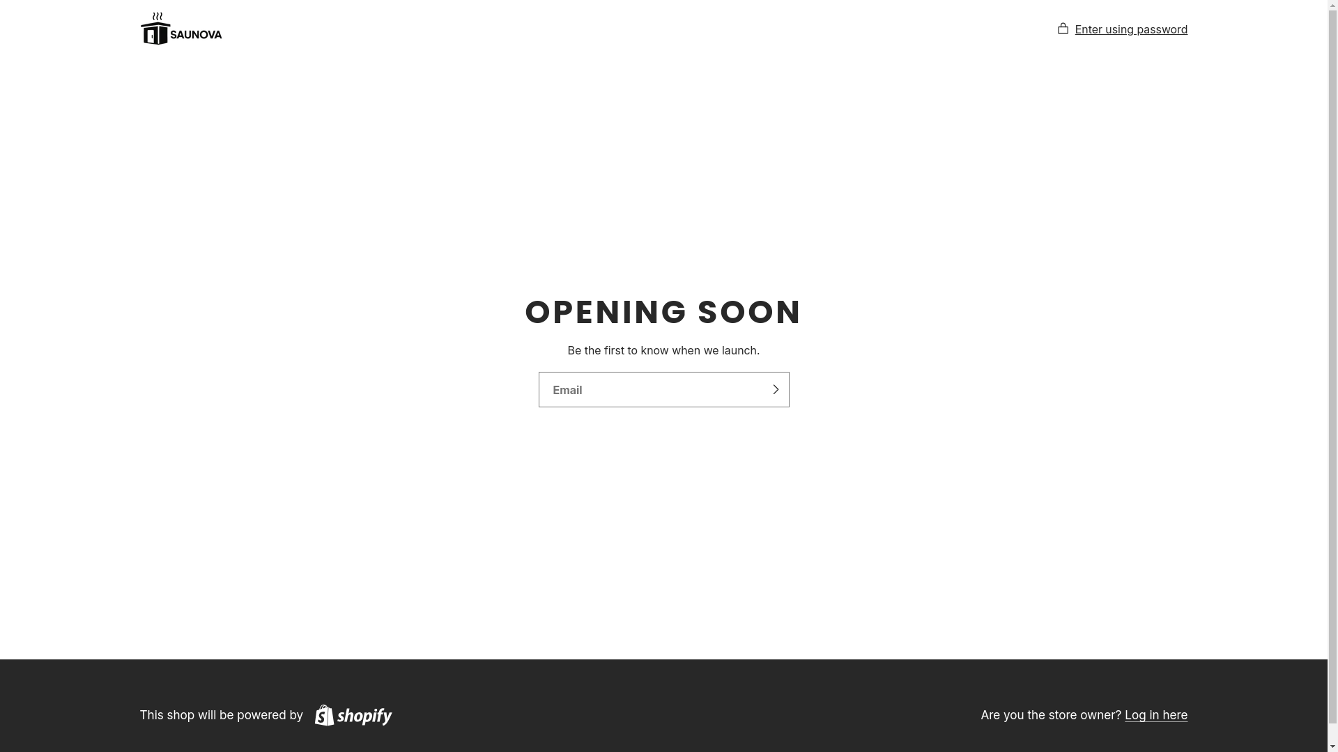 website screenshot of https://saunova.store/