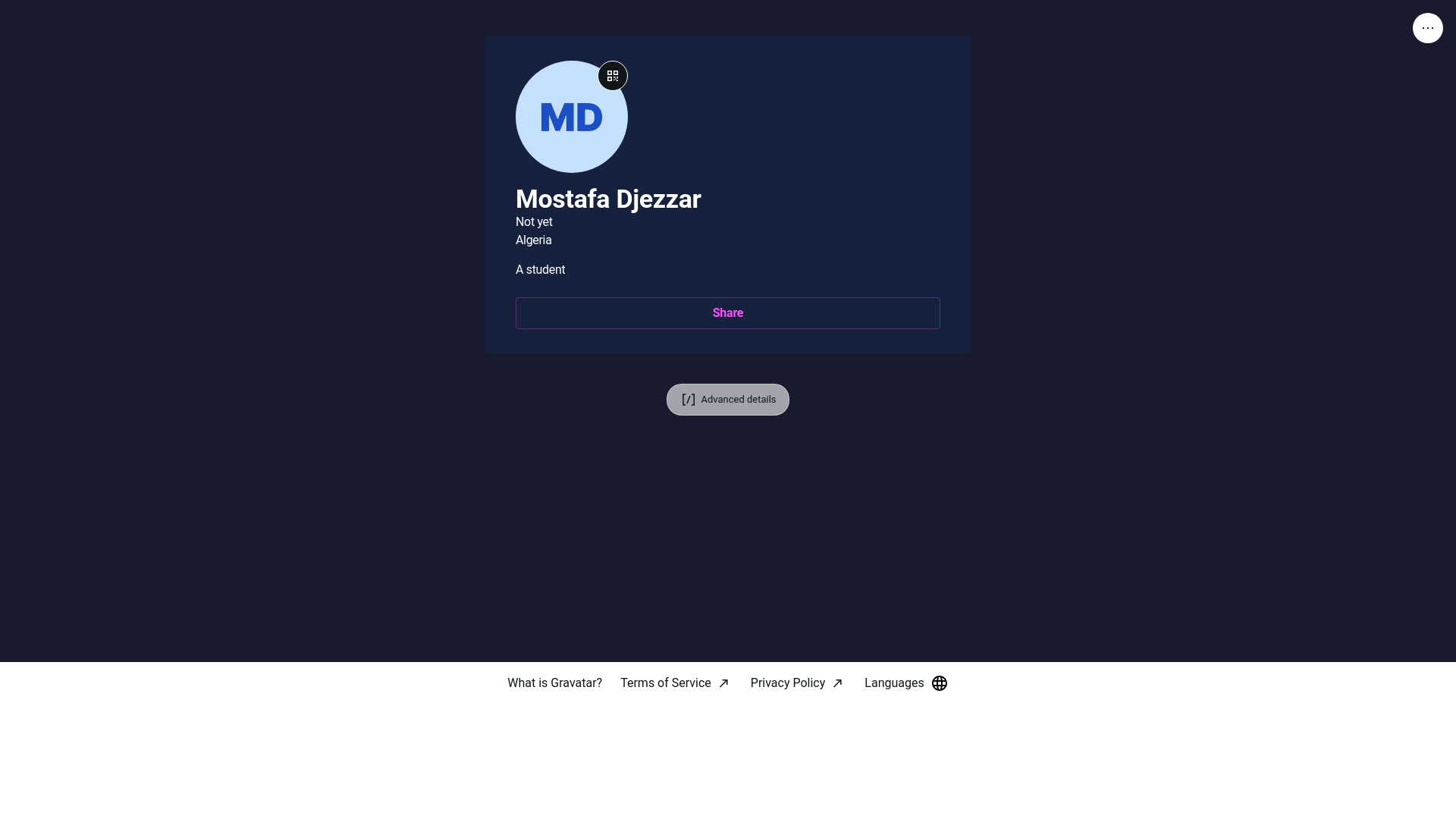 website screenshot of https://mostafadjezzar.link/