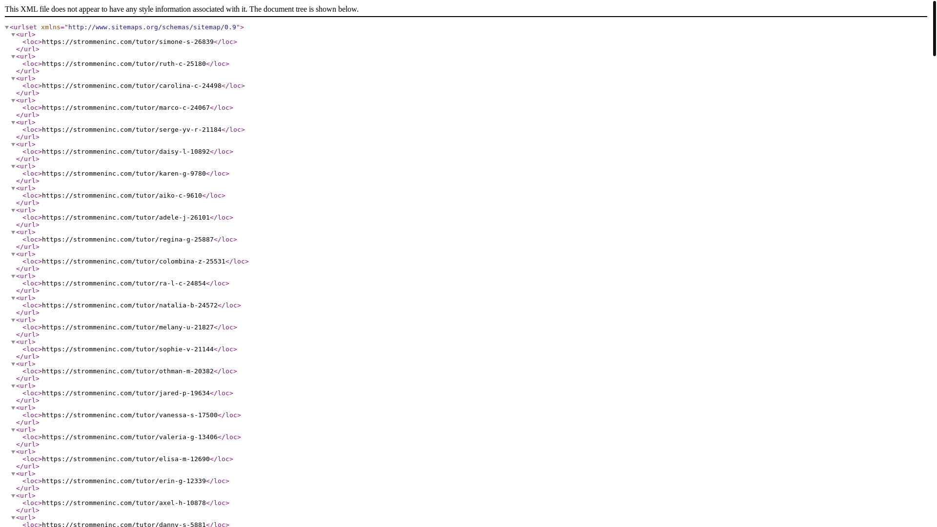 website screenshot of https://strommeninc.com/tutors-sitemap.xml