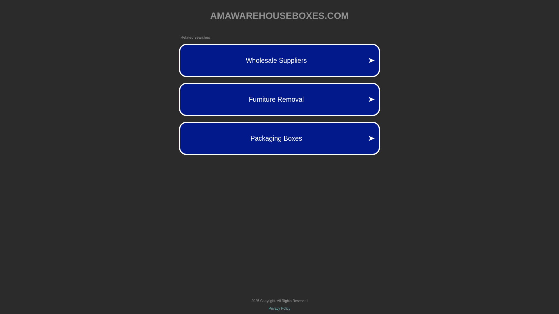 website screenshot of https://amawarehouseboxes.com/