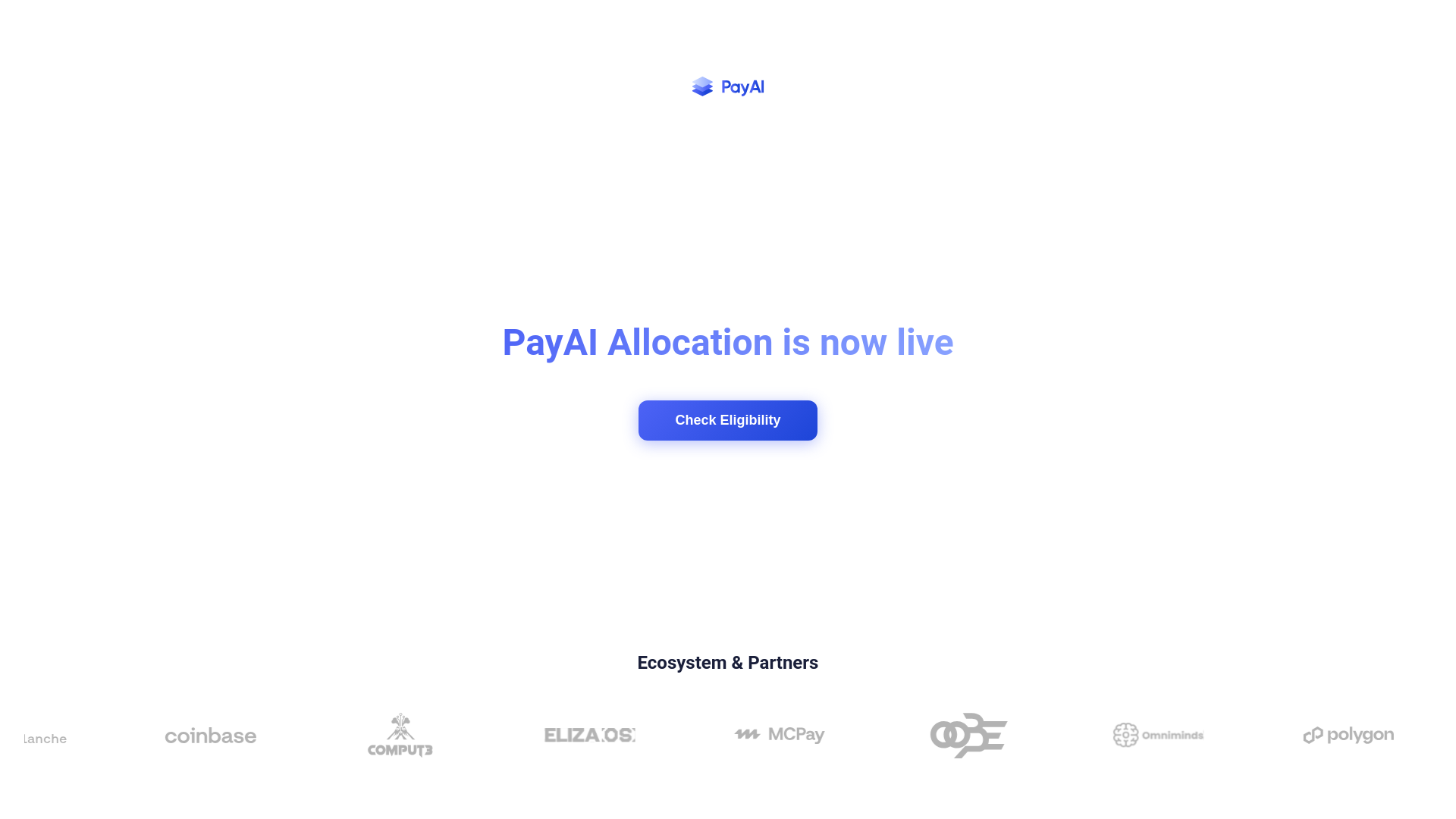website screenshot of https://claim-payai.network/