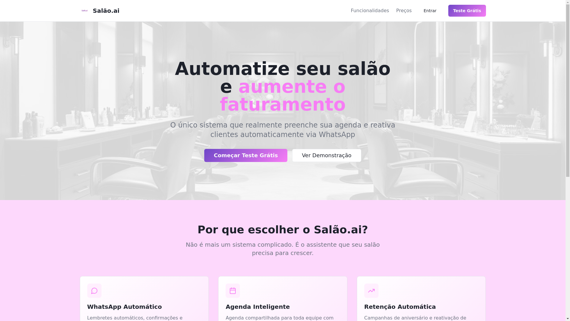 website screenshot of https://salao.ai/