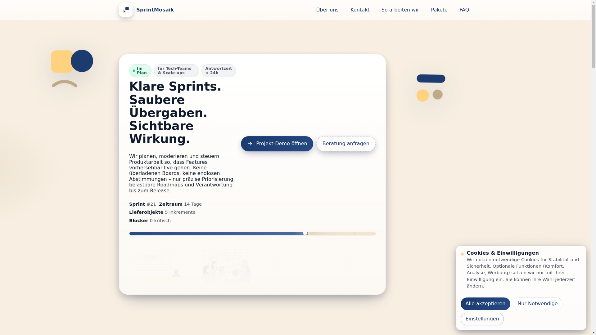 website screenshot of https://sprintmosaik.ink/