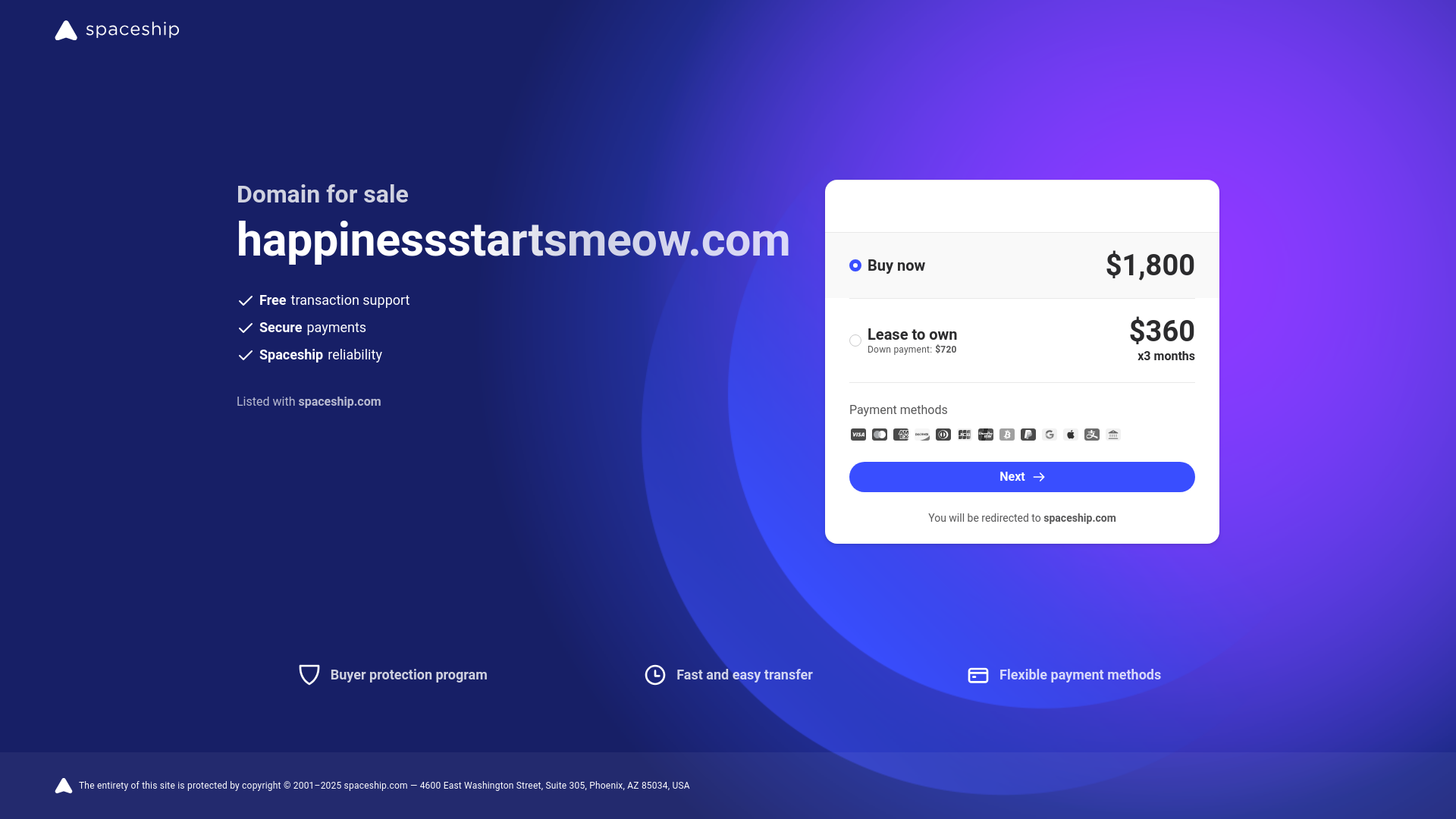 website screenshot of https://happinessstartsmeow.com/